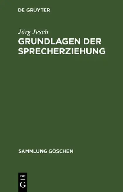 Cover of Grundlagen der Sprecherziehung