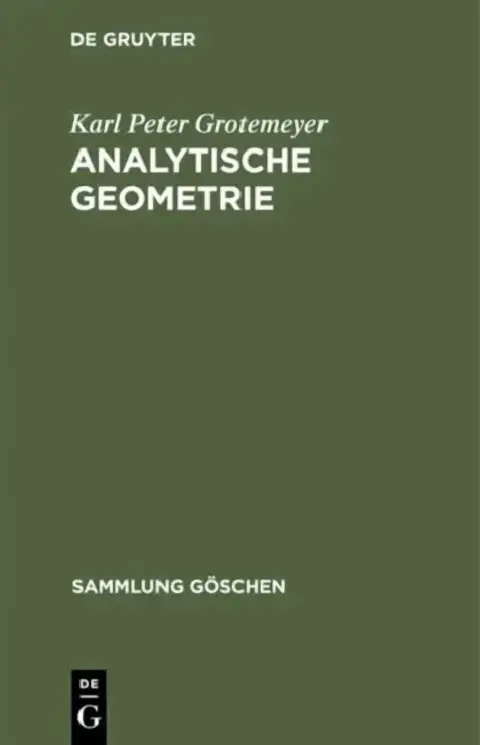 Cover of Analytische Geometrie