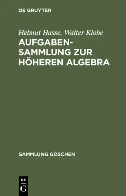 Cover of Aufgabensammlung Zur Höheren Algebra