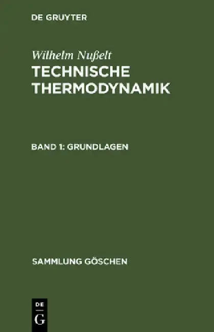 Cover of Technische Thermodynamik, Band 1, Grundlagen