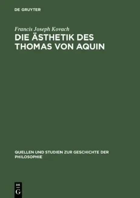 Cover of Die Ästhetik des Thomas von Aquin