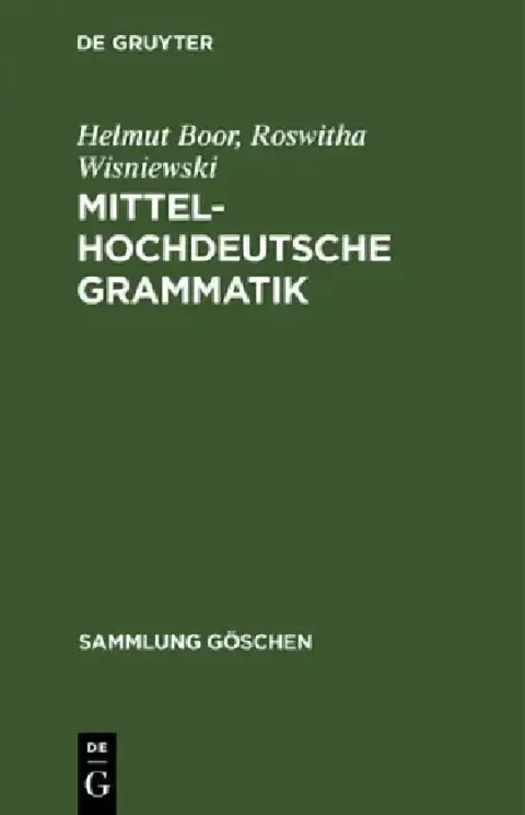 Cover of Mittelhochdeutsche Grammatik