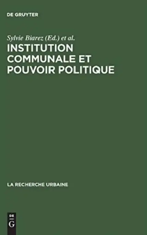 Cover of Institution communale et pouvoir politique