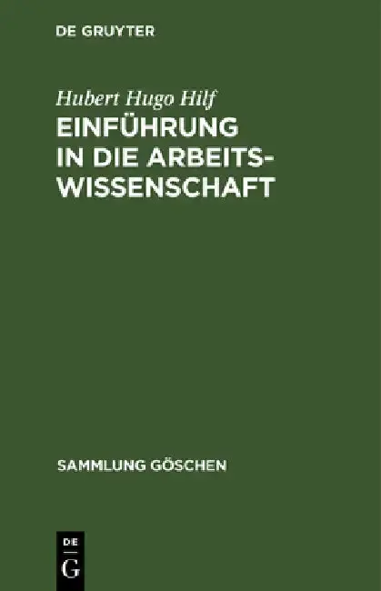 Cover of Einführung in die Arbeitswissenschaft