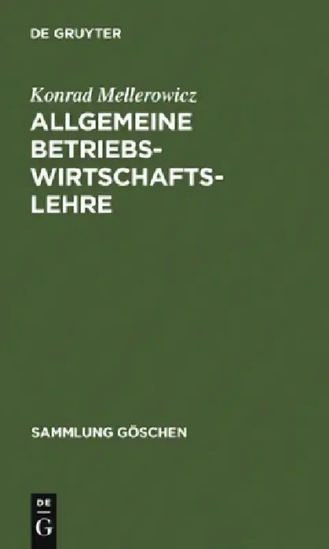 Cover of Allgemeine Betriebswirtschaftslehre