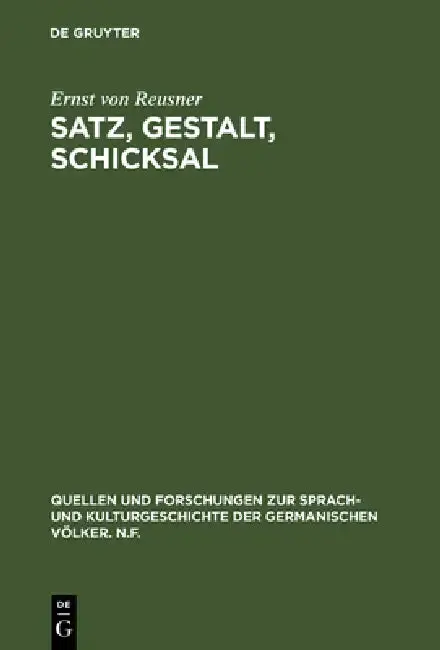 Cover of Satz, Gestalt, Schicksal