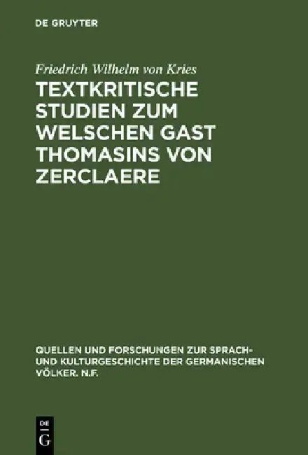 Cover of Textkritische Studien Zum Welschen Gast Thomasins Von Zerclaere