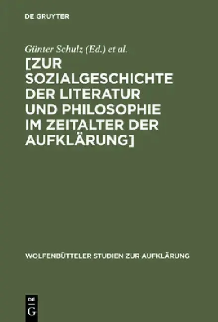Cover of Zur Sozialgeschichte Der Literatur Und Philosophie Im Zeitalter Der Aufklärung