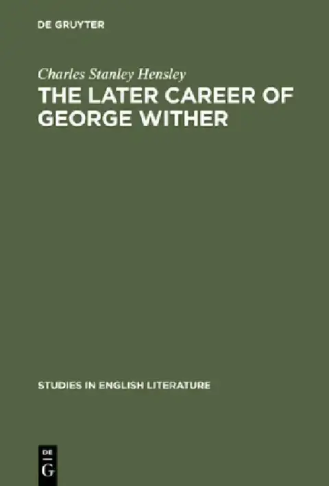 Cover of The Later Career of George Wither