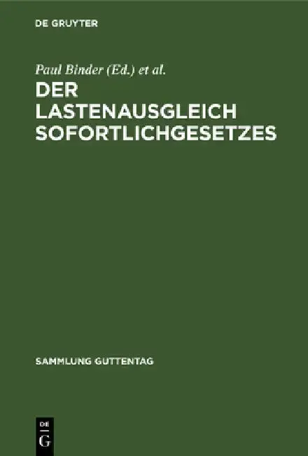 Cover of Der Lastenausgleich Sofortlichgesetzes
