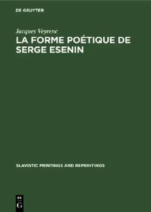 Cover of La Forme Poétique de Serge Esenin