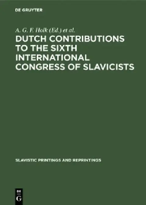 Cover of Dutch contributions to the Sixth International Congress of Slavicists