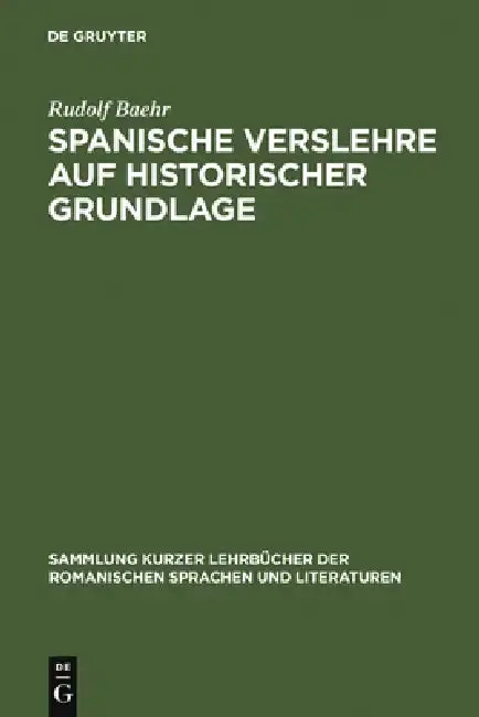 Cover of Spanische Verslehre auf historischer Grundlage