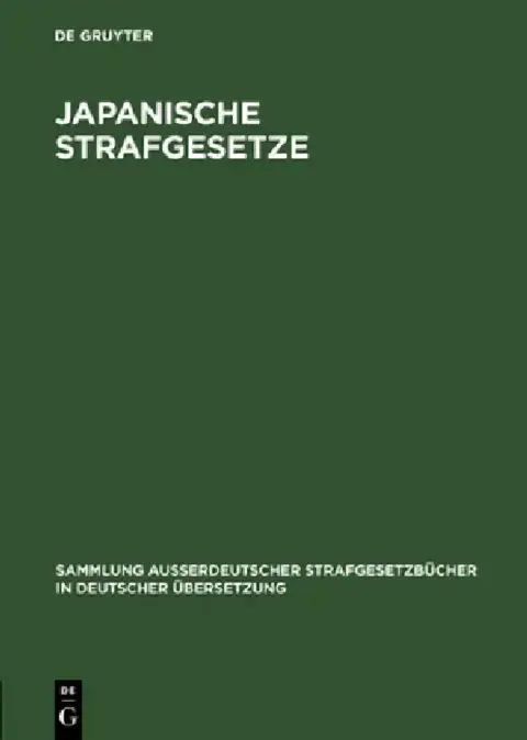 Cover of Japanische Strafgesetze