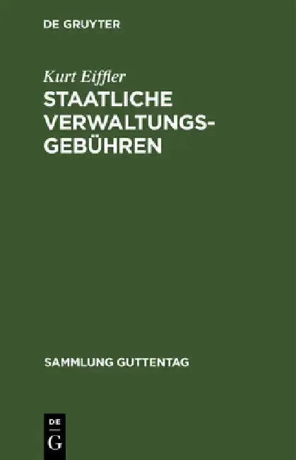 Cover of Staatliche Verwaltungsgebühren