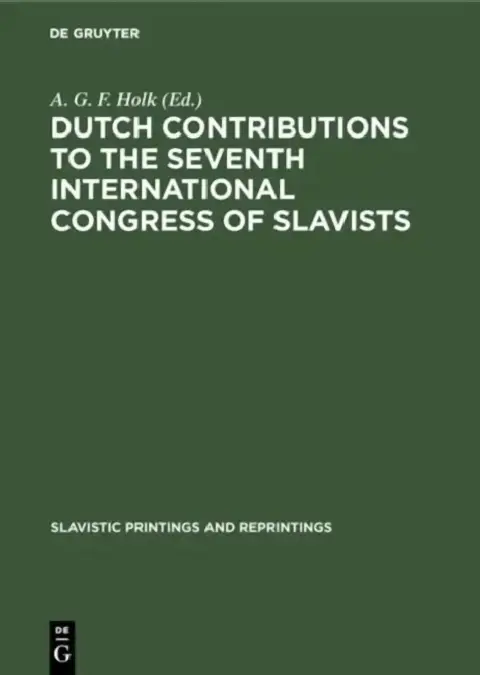 Cover of Dutch Contributions to the Seventh International Congress of Slavists