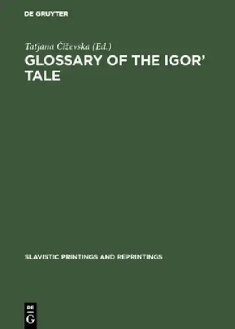 Cover of Glossary of the Igor' Tale