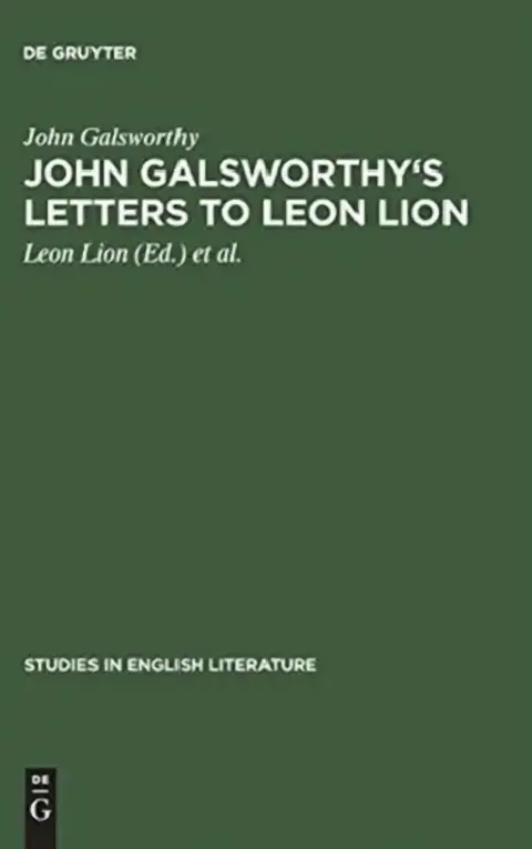 Cover of John Galsworthy's Letters to Leon Lion