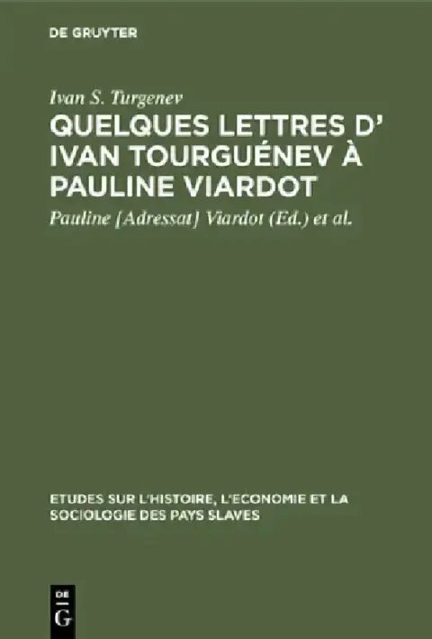 Cover of Quelques lettres d' Ivan Tourguénev à Pauline Viardot