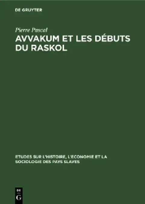 Cover of Avvakum et les débuts du raskol