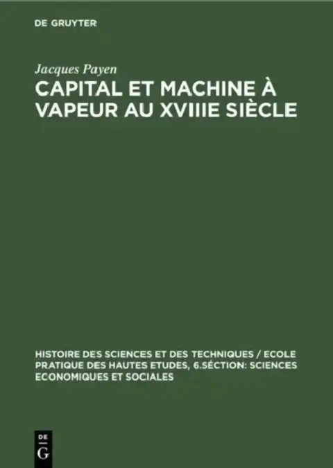 Cover of Capital et machine à vapeur au XVIIIe siècle