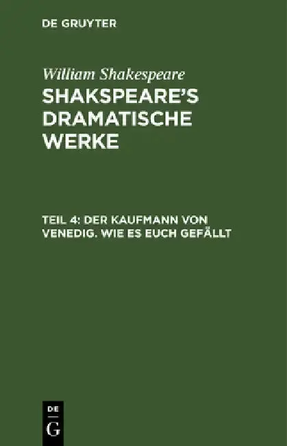 Cover of Der Kaufmann von Venedig. Wie es euch gefällt