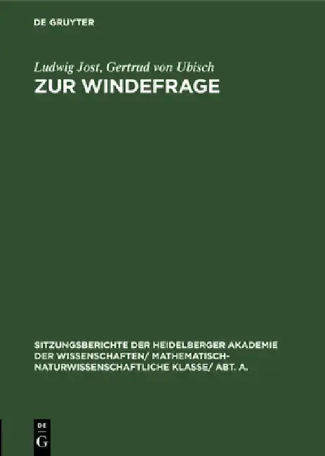Cover of Zur Windefrage