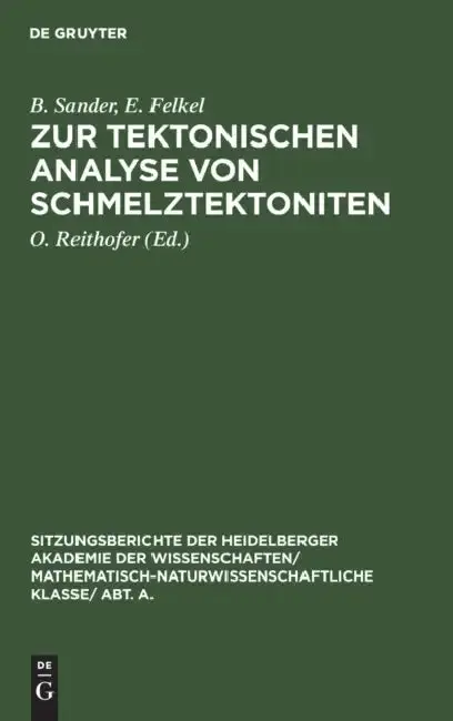 Cover of Zur Tektonischen Analyse Von Schmelztektoniten
