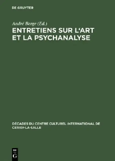 Cover of Entretiens sur l'art et la psychanalyse