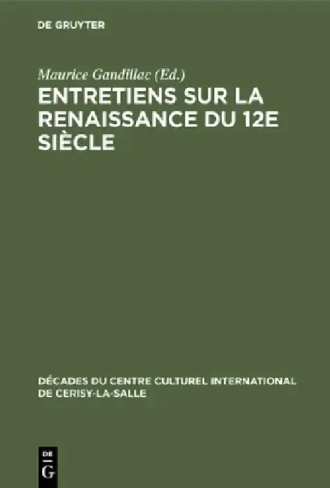 Cover of Entretiens sur la Renaissance du 12e siècle