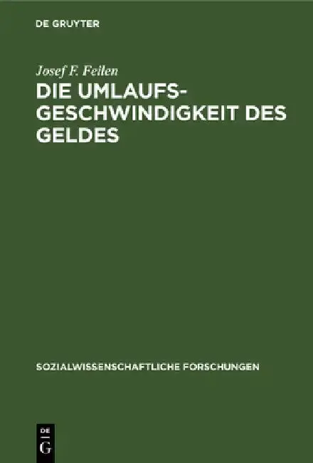 Cover of Die Umlaufsgeschwindigkeit des Geldes