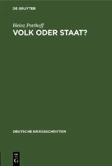 Cover of Volk oder Staat?