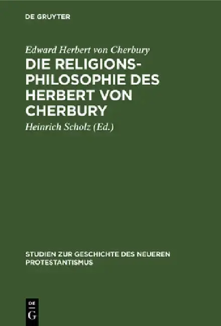 Cover of Die Religionsphilosophie Des Herbert Von Cherbury