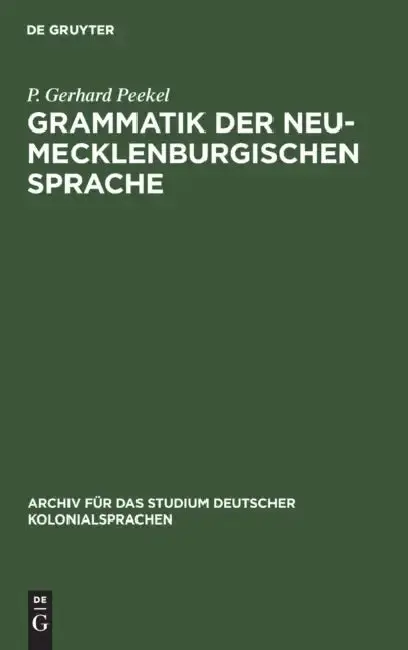 Cover of Grammatik Der Neu-Mecklenburgischen Sprache