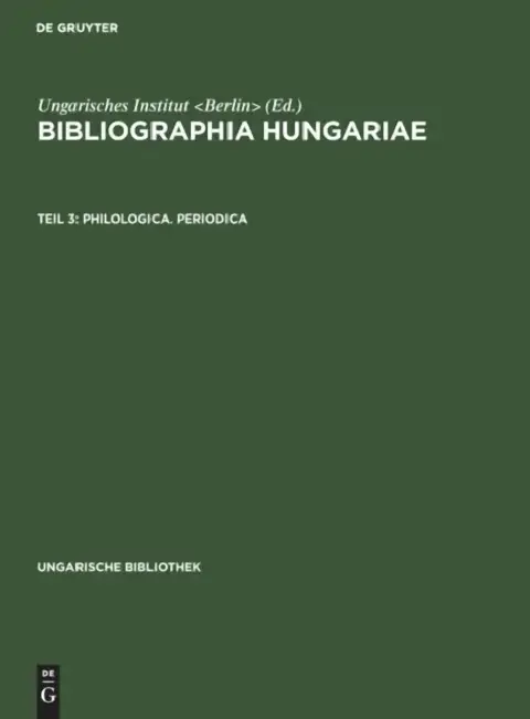 Cover of Philologica. Periodica