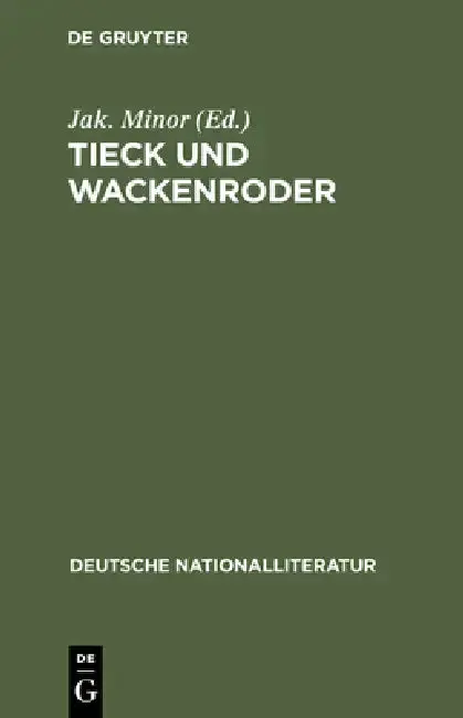 Cover of Tieck Und Wackenroder