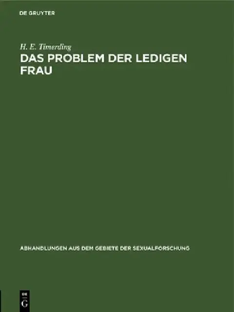 Cover of Das Problem Der Ledigen Frau