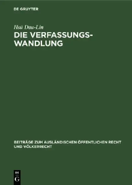 Cover of Die Verfassungswandlung