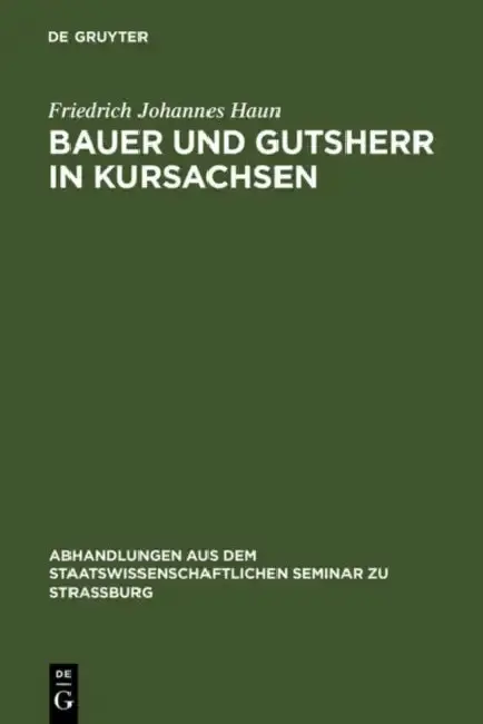Cover of Bauer und Gutsherr in Kursachsen