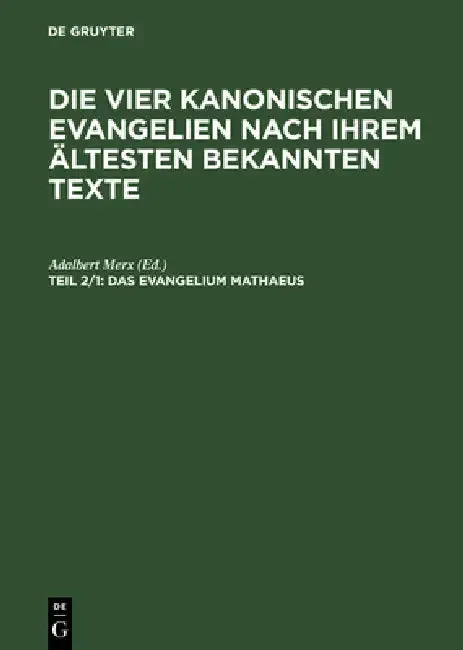 Cover of Das Evangelium Mathaeus