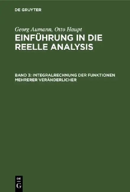 Cover of Integralrechnung Der Funktionen Mehrerer Veränderlicher