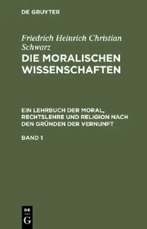 Cover of Friedrich Heinrich Christian Schwarz