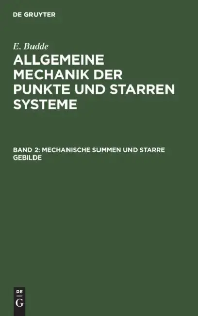 Cover of Mechanische Summen und starre Gebilde