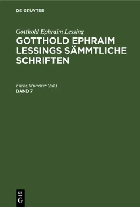 Cover of Gotthold Ephraim Lessing