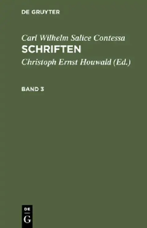 Cover of Schriften. Band 3