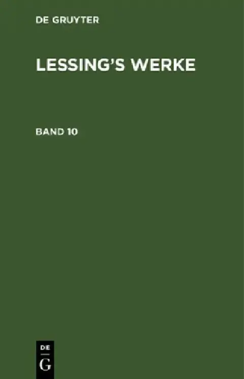 Cover of Lessing's Werke