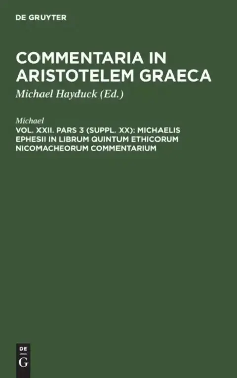 Cover of Michaelis Ephesii in Librum Quintum Ethicorum Nicomacheorum Commentarium