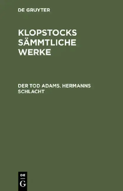 Cover of Der Tod Adams. Hermanns Schlacht
