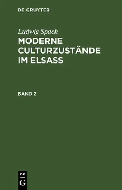 Cover of Moderne Culturzustände im Elsass