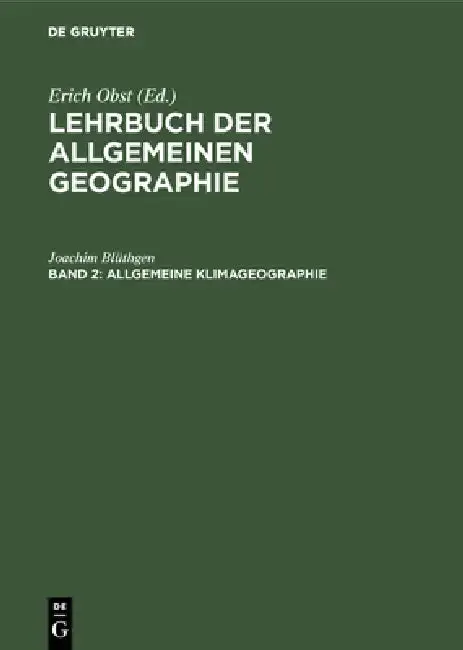 Cover of Allgemeine Klimageographie